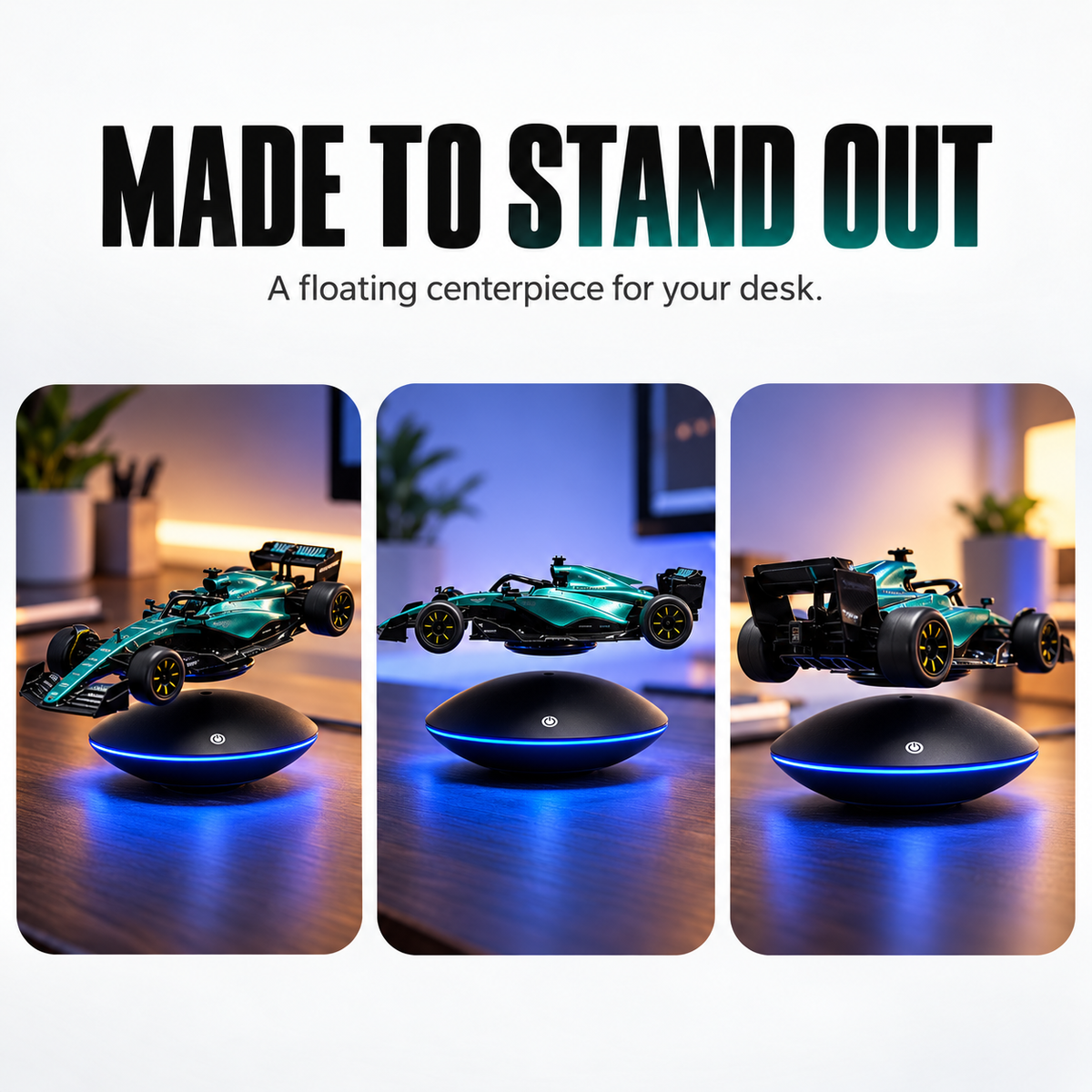 Magnetic Levitation Display Stand with LED Halo