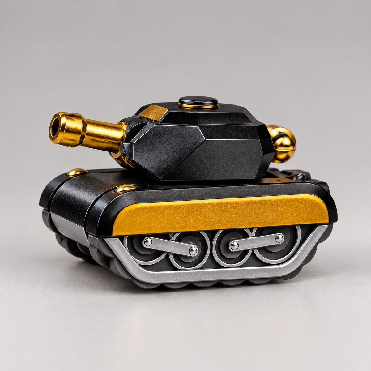Mini Alloy Pull-Back Tank Toy with Rotating Turret & Launcher