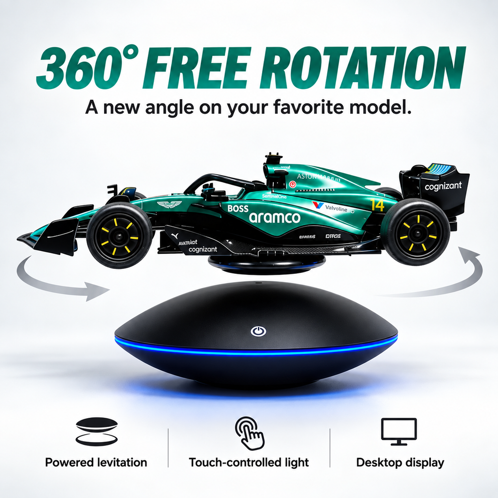 Magnetic Levitation Display Stand with LED Halo