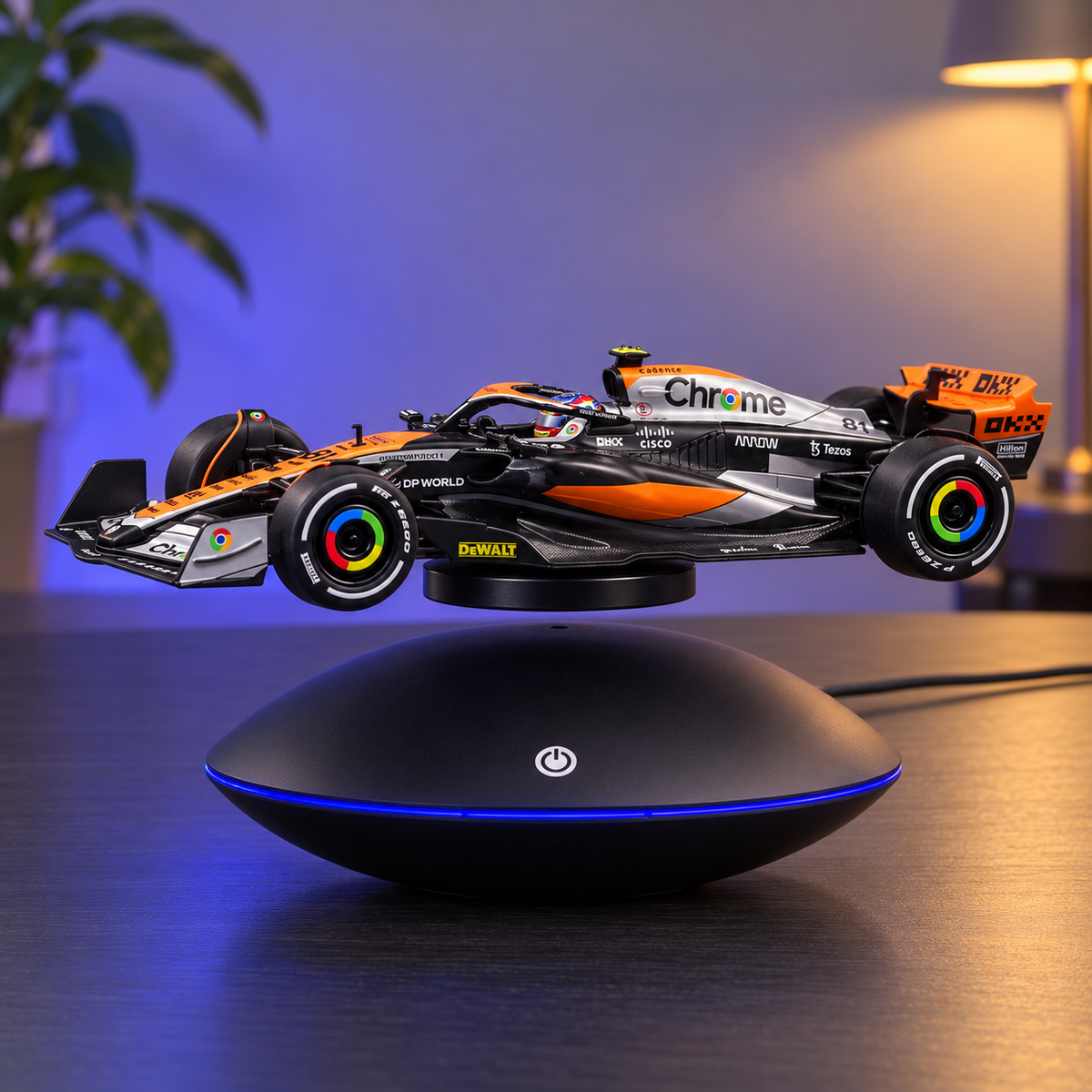 Magnetic Levitation Display Stand with LED Halo