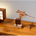 Rechargeable Wooden Manta Ray Automaton – Kinetic Desk Sculpture