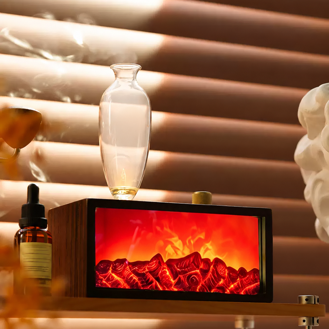 Waterless Flame-Effect Aroma Diffuser + Fragrance Oil