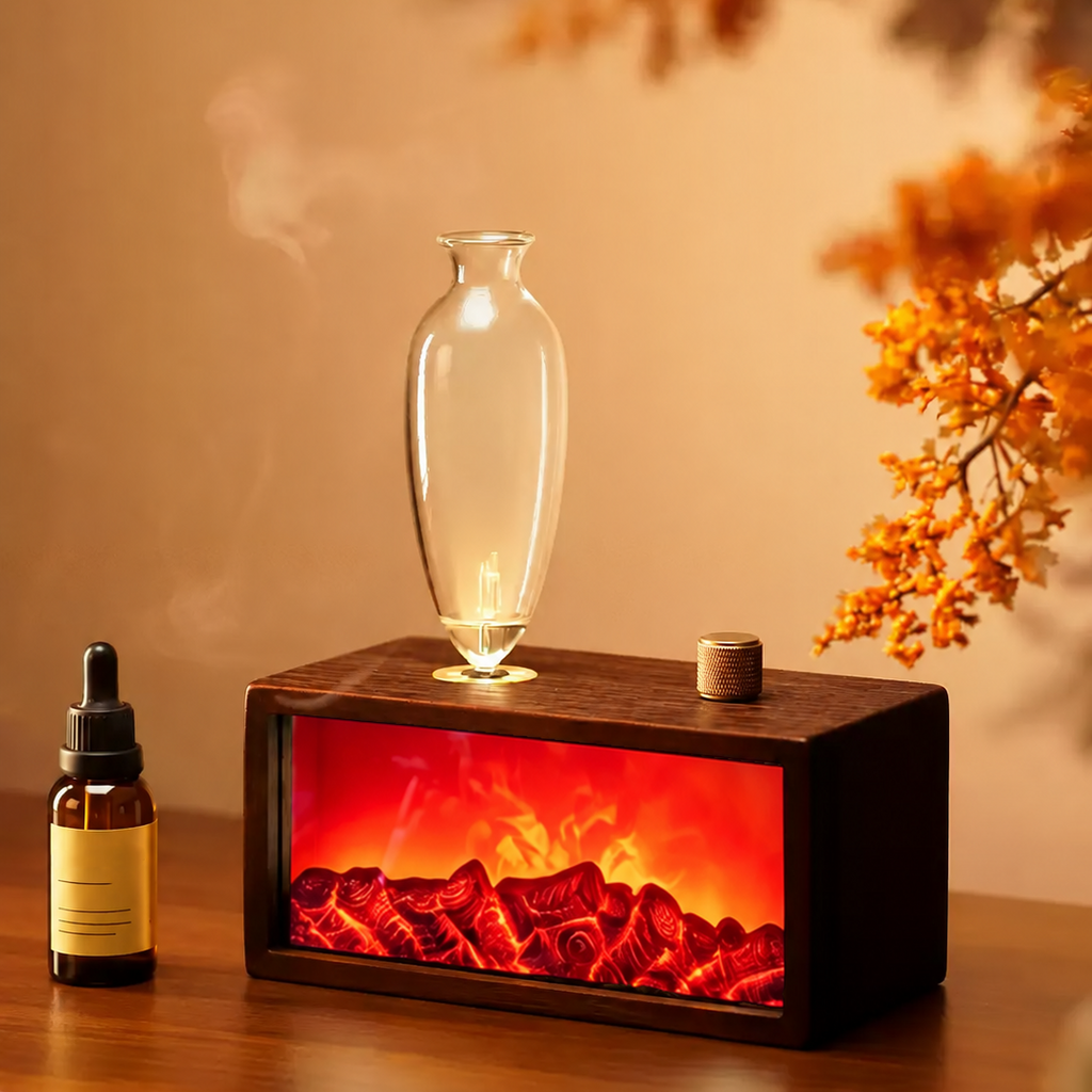 Waterless Flame-Effect Aroma Diffuser + Fragrance Oil