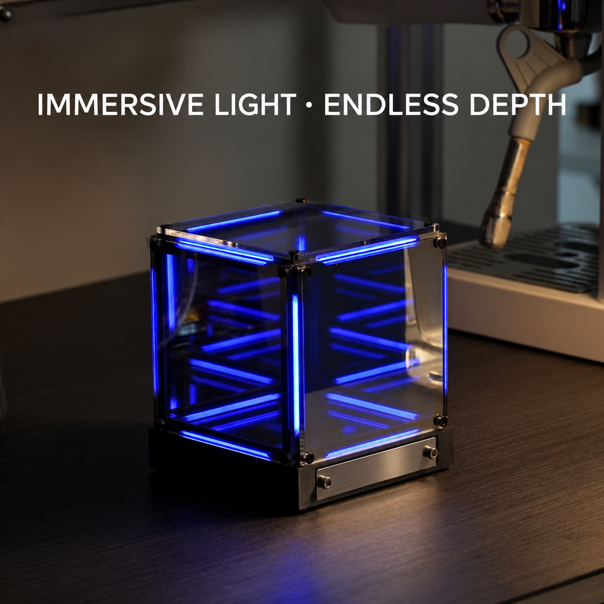 Hypercube Infinity Mirror Lamp – Rechargeable LED Accent Light