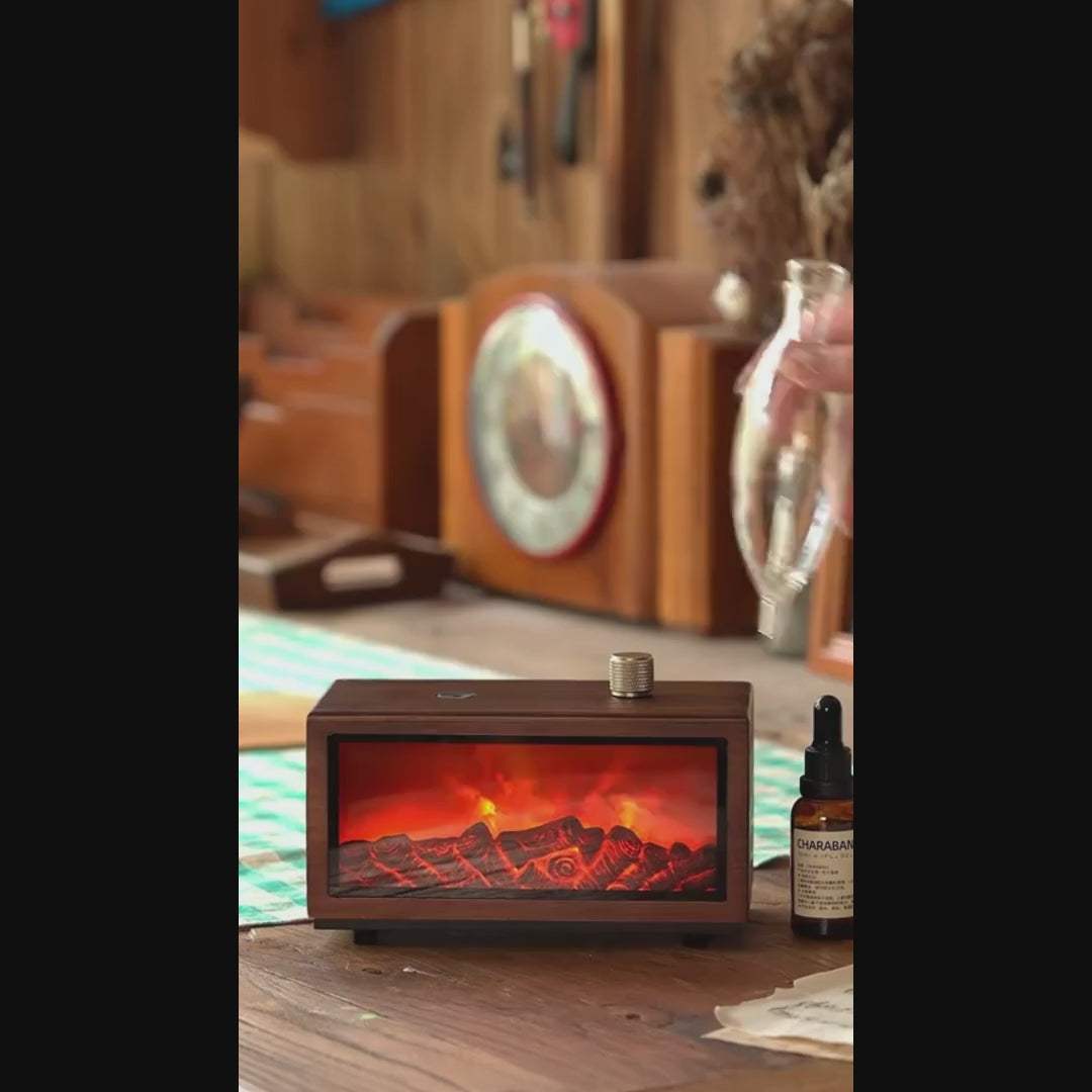 Waterless Flame-Effect Aroma Diffuser + Fragrance Oil — product demonstration