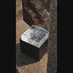 Ice-Crackle Glass Tabletop Fountain – Illuminated Water Feature — product demonstration