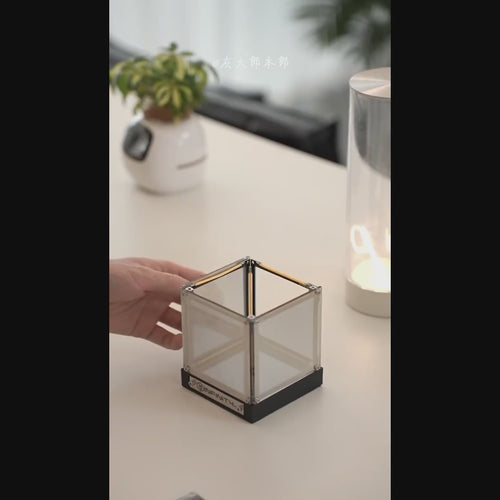 Hypercube Infinity Mirror Lamp – Rechargeable LED Accent Light — product demonstration
