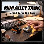 Mini Alloy Pull-Back Tank Toy with Rotating Turret & Launcher