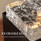 Ice-Crackle Glass Tabletop Fountain – Illuminated Water Feature