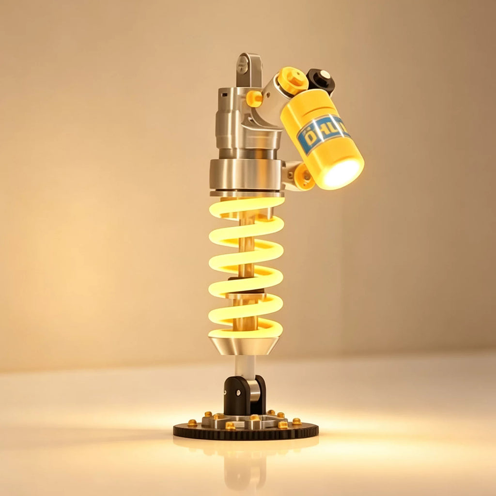 Motorcycle Shock Absorber LED Lamp – Rechargeable Desk Accent