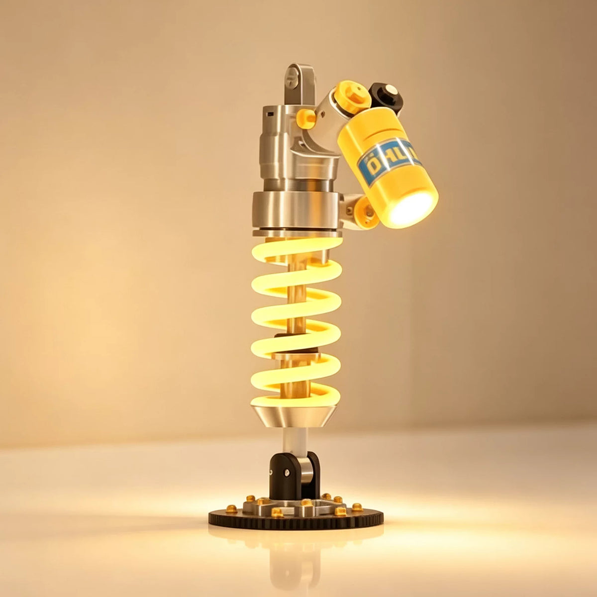 Motorcycle Shock Absorber LED Lamp – Rechargeable Desk Accent